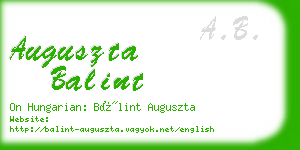 auguszta balint business card